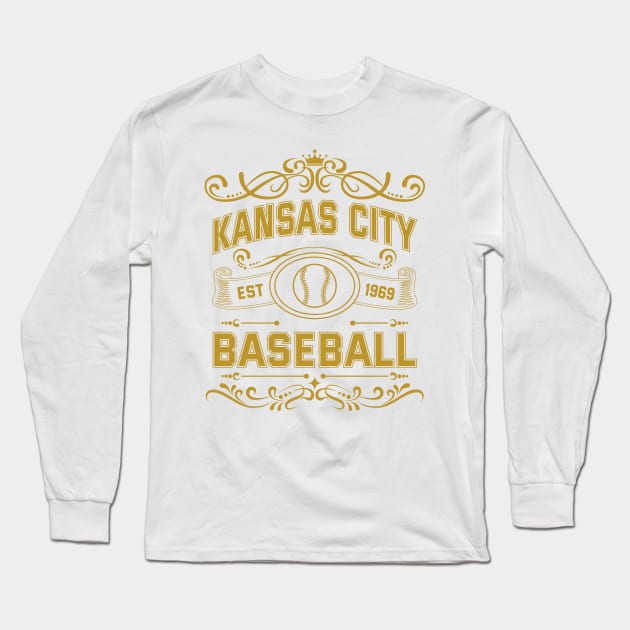 Vintage Kansas City Baseball Long Sleeve T-Shirt by carlesclan
